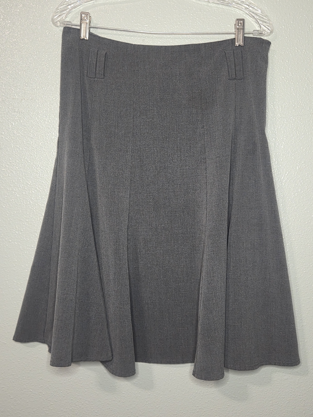 Dressbarn Womans Gray Paneled A-Line Flare Career Skirt - Size 10 - Picture 2 of 8